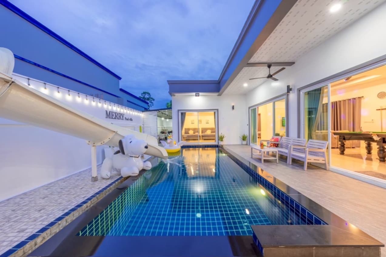Merry pool villa บริเวณภายนอก ชลบุรี, จอมเทียน รูปที่ 22