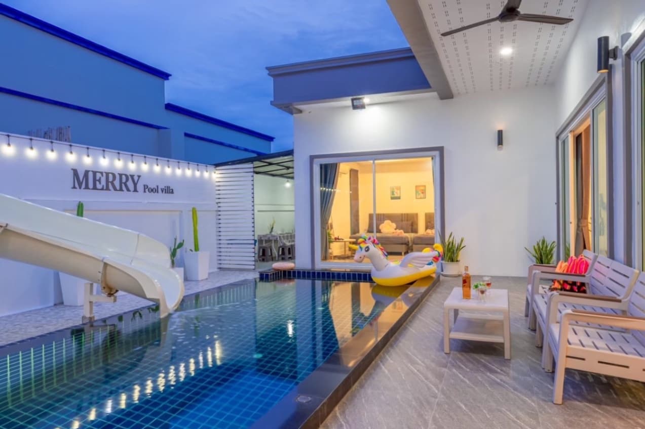 Merry pool villa บริเวณภายนอก ชลบุรี, จอมเทียน รูปที่ 21