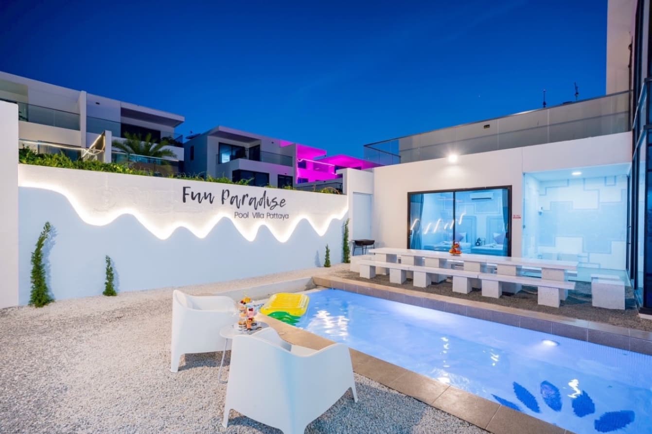 Fun paradise pool villa บริเวณภายนอก ชลบุรี, พัทยาใต้ รูปที่ 10