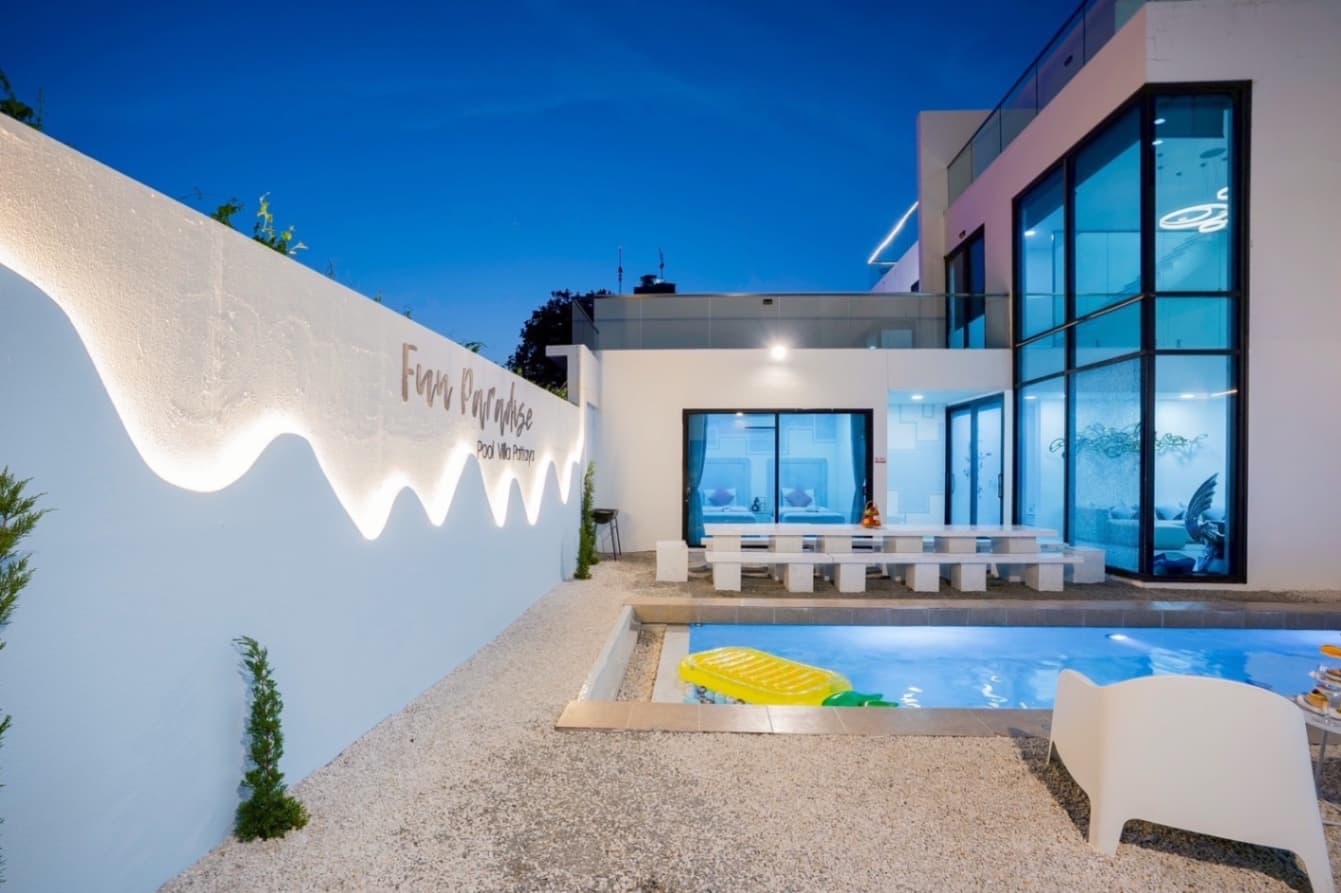 Fun paradise pool villa บริเวณภายนอก ชลบุรี, พัทยาใต้ รูปที่ 15
