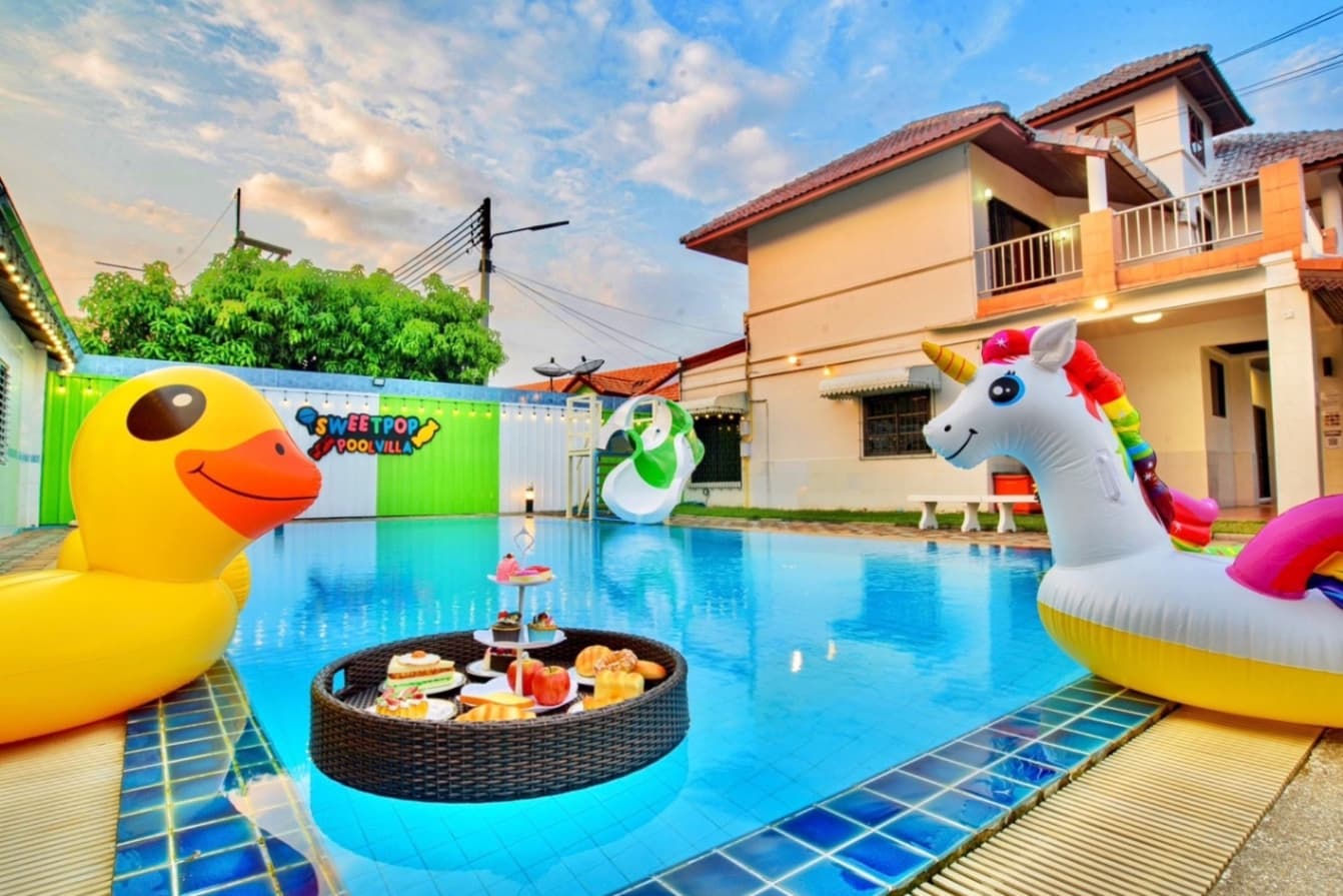 Sweet pop pool villa บริเวณภายนอก ชลบุรี, พัทยาเหนือ รูปที่ 9