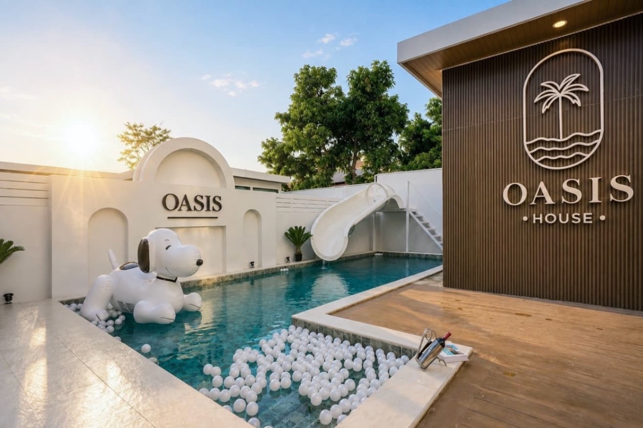 Oasis pool villa บริเวณภายนอก ชลบุรี, จอมเทียน รูปที่ 16
